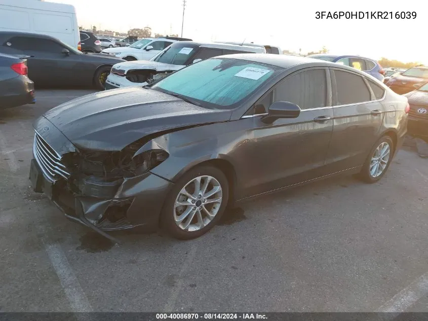 3FA6P0HD1KR216039 2019 Ford Fusion Se