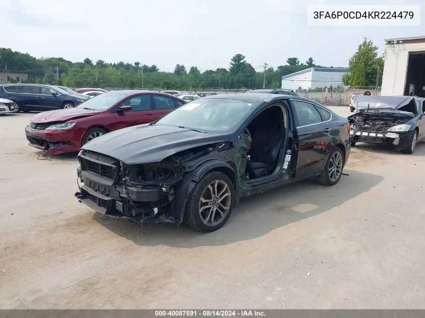 2019 Ford Fusion Sel VIN: 3FA6P0CD4KR224479 Lot: 40087591