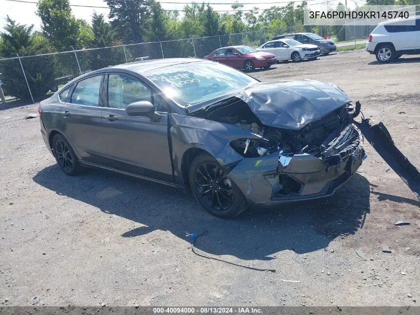 3FA6P0HD9KR145740 2019 Ford Fusion Se