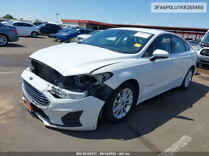 3FA6P0LU1KR265460 2019 Ford Fusion Hybrid Se