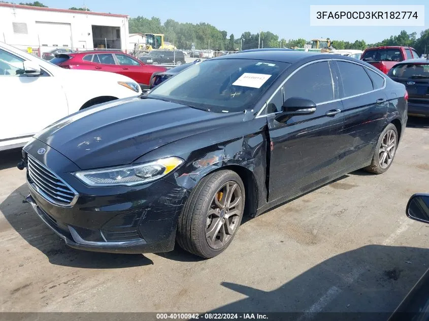 3FA6P0CD3KR182774 2019 Ford Fusion Sel