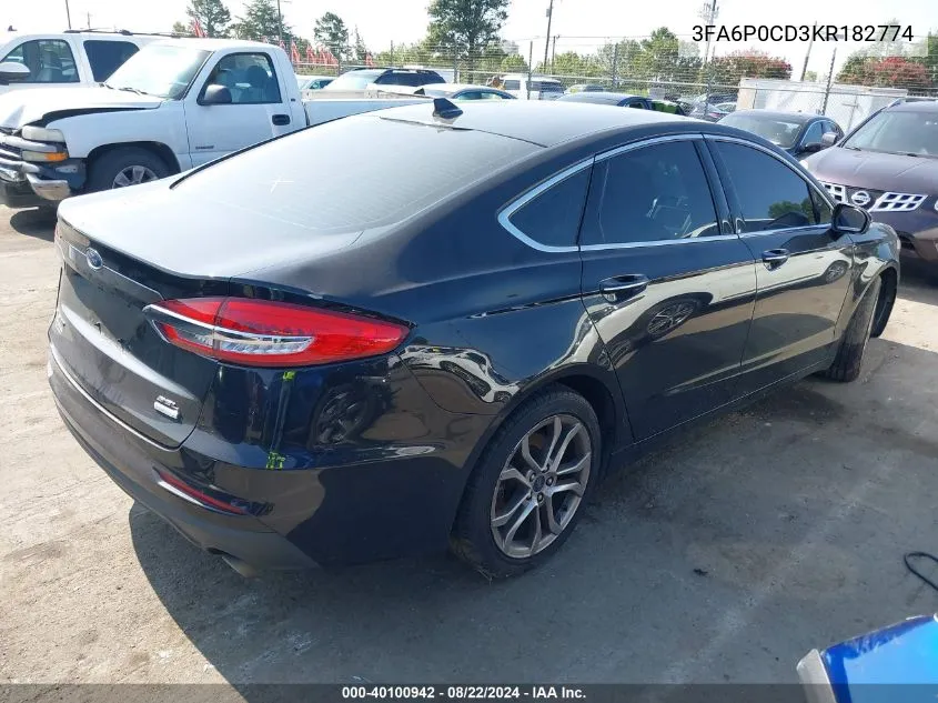 3FA6P0CD3KR182774 2019 Ford Fusion Sel