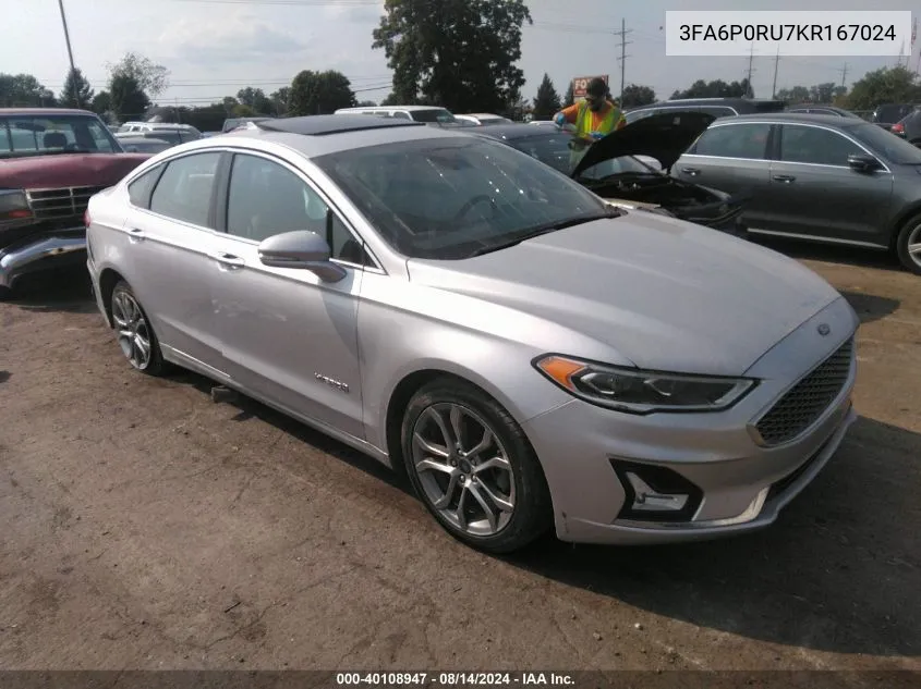 3FA6P0RU7KR167024 2019 Ford Fusion Hybrid Titanium