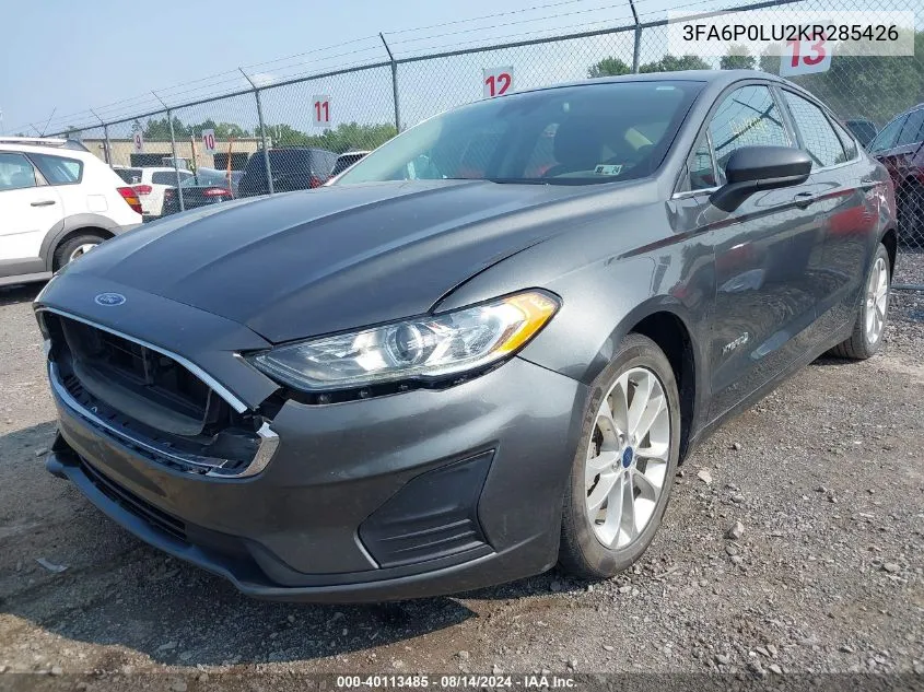 2019 Ford Fusion Hybrid Se VIN: 3FA6P0LU2KR285426 Lot: 40113485