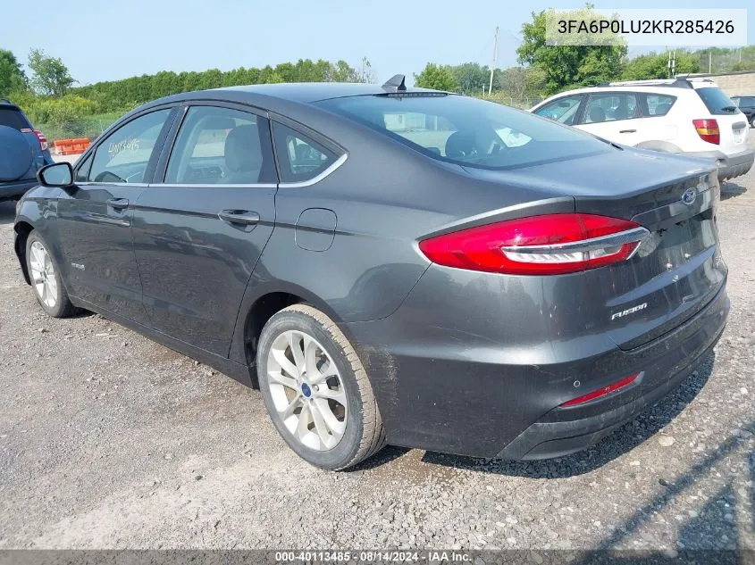 2019 Ford Fusion Hybrid Se VIN: 3FA6P0LU2KR285426 Lot: 40113485