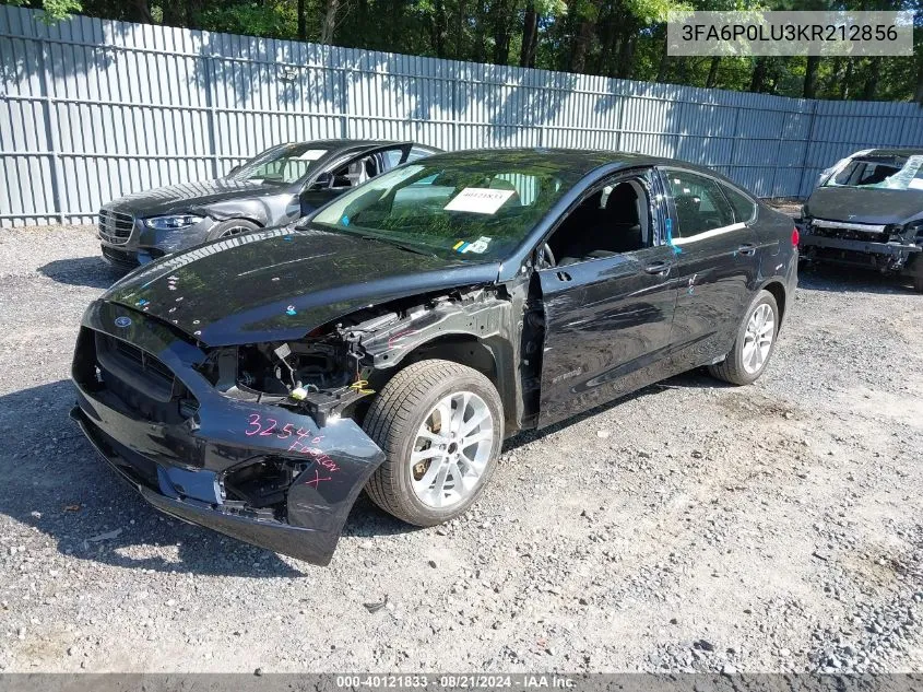 3FA6P0LU3KR212856 2019 Ford Fusion Hybrid Se