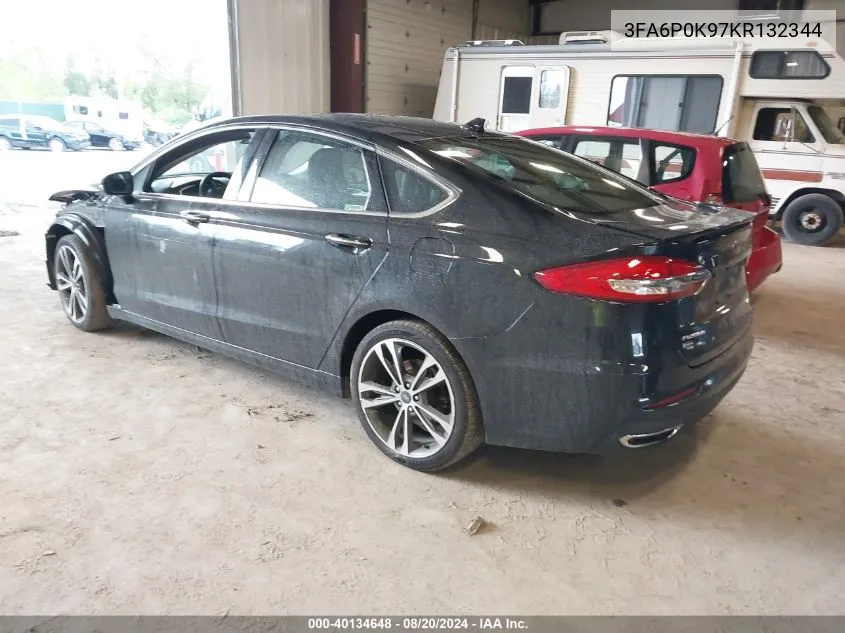 2019 Ford Fusion Titanium VIN: 3FA6P0K97KR132344 Lot: 40134648