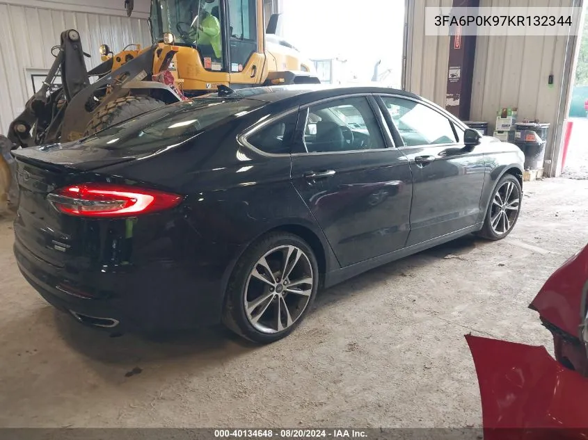 2019 Ford Fusion Titanium VIN: 3FA6P0K97KR132344 Lot: 40134648