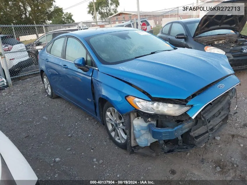 3FA6P0LU6KR272713 2019 Ford Fusion Hybrid Se