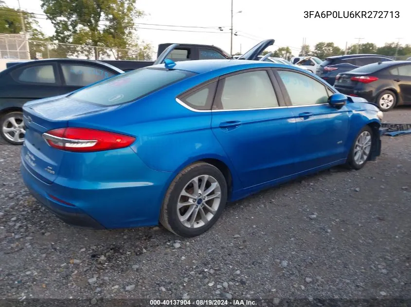 3FA6P0LU6KR272713 2019 Ford Fusion Hybrid Se