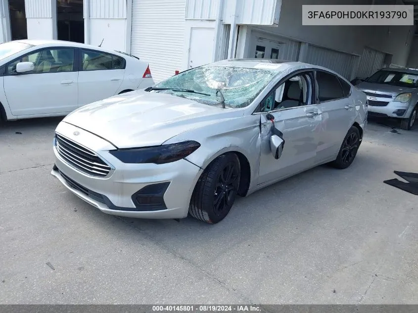 3FA6P0HD0KR193790 2019 Ford Fusion Se