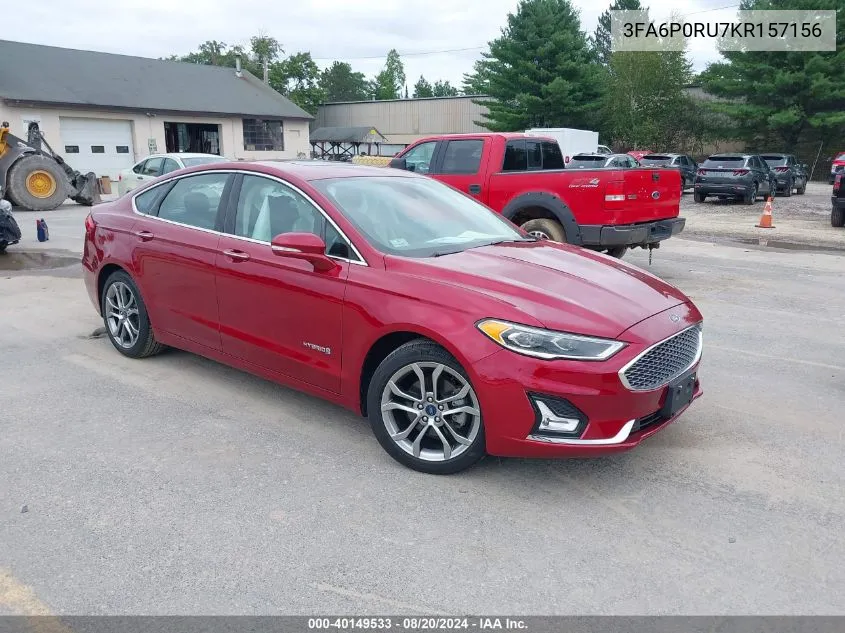 2019 Ford Fusion Hybrid Titanium VIN: 3FA6P0RU7KR157156 Lot: 40149533