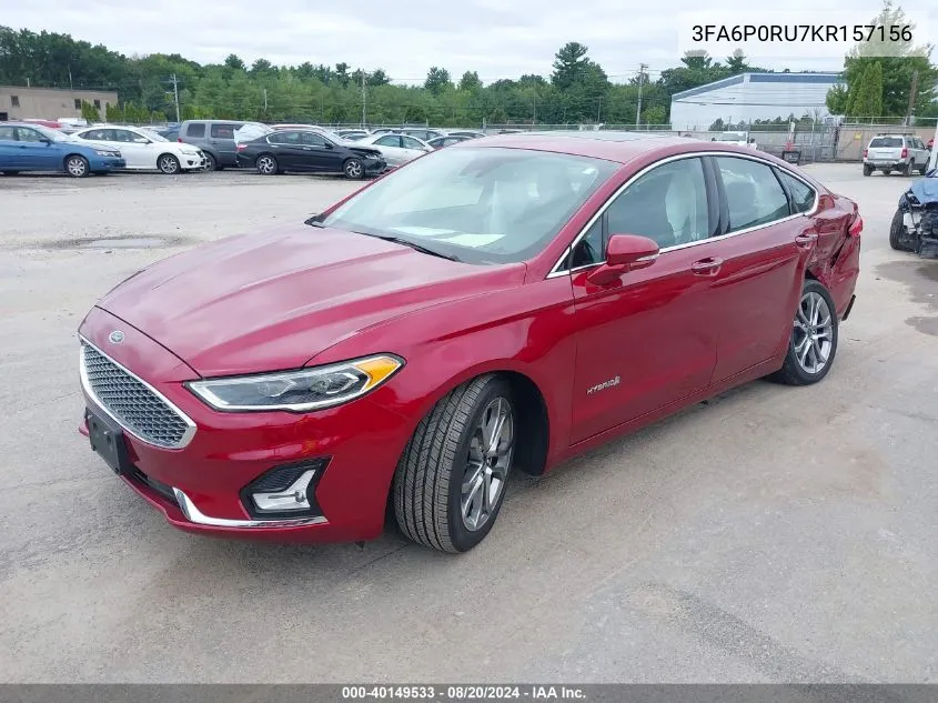 3FA6P0RU7KR157156 2019 Ford Fusion Hybrid Titanium