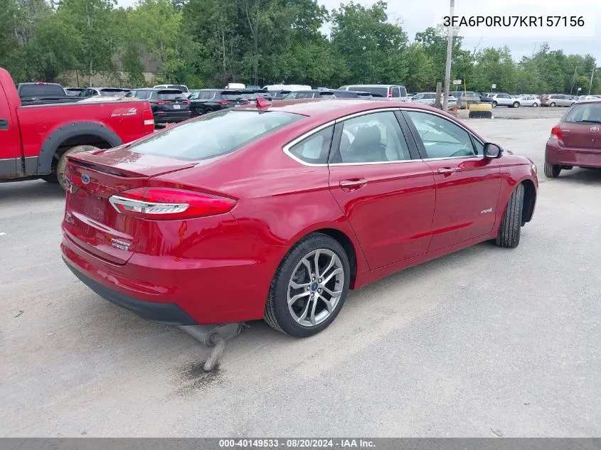 3FA6P0RU7KR157156 2019 Ford Fusion Hybrid Titanium