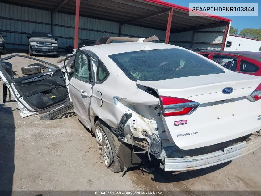 3FA6P0HD9KR103844 2019 Ford Fusion Se