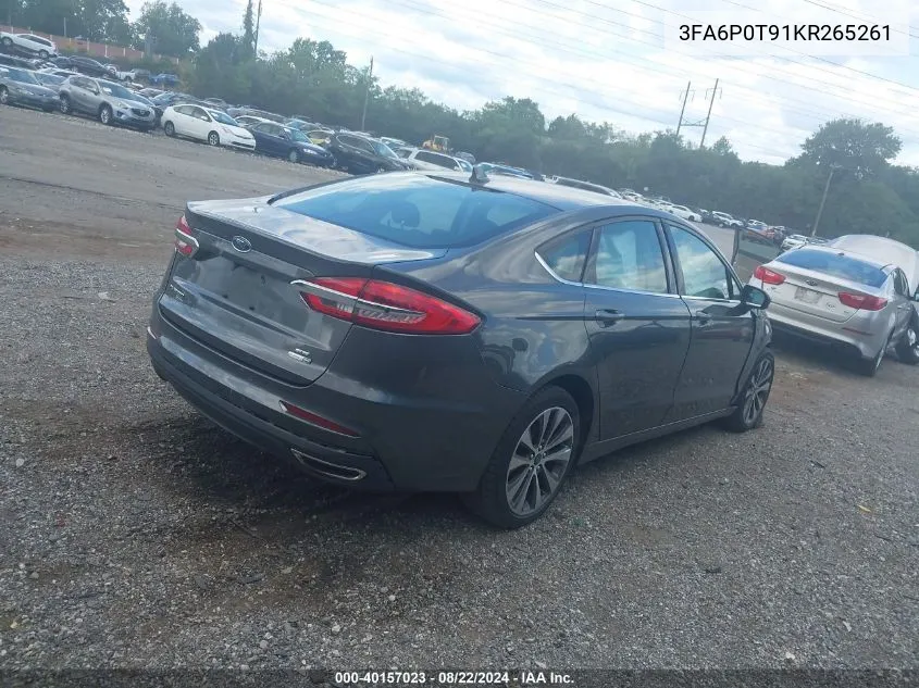 3FA6P0T91KR265261 2019 Ford Fusion Se