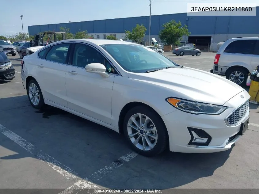 2019 Ford Fusion Energi Titanium VIN: 3FA6P0SU1KR216860 Lot: 40160240