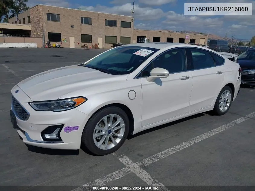 2019 Ford Fusion Energi Titanium VIN: 3FA6P0SU1KR216860 Lot: 40160240