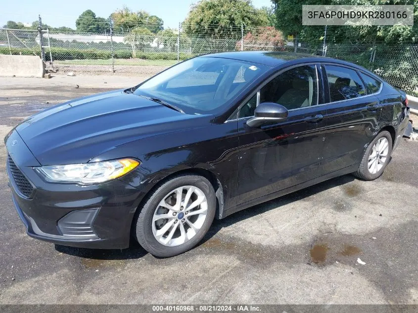 3FA6P0HD9KR280166 2019 Ford Fusion Se