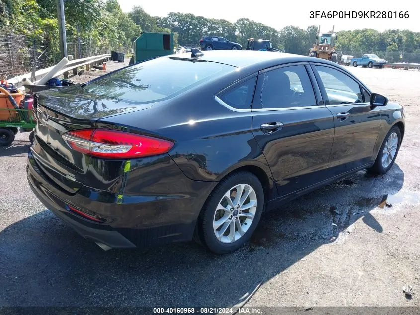 3FA6P0HD9KR280166 2019 Ford Fusion Se