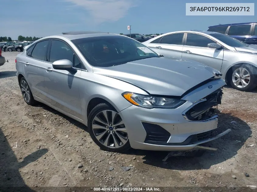 2019 Ford Fusion Se VIN: 3FA6P0T96KR269712 Lot: 40167251