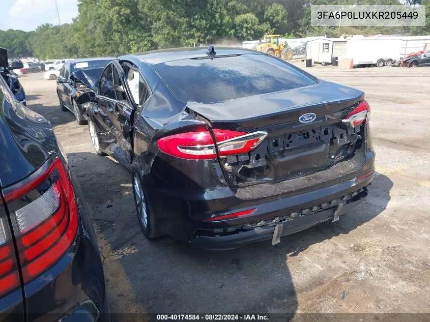 2019 Ford Fusion Hybrid Se VIN: 3FA6P0LUXKR205449 Lot: 40174584