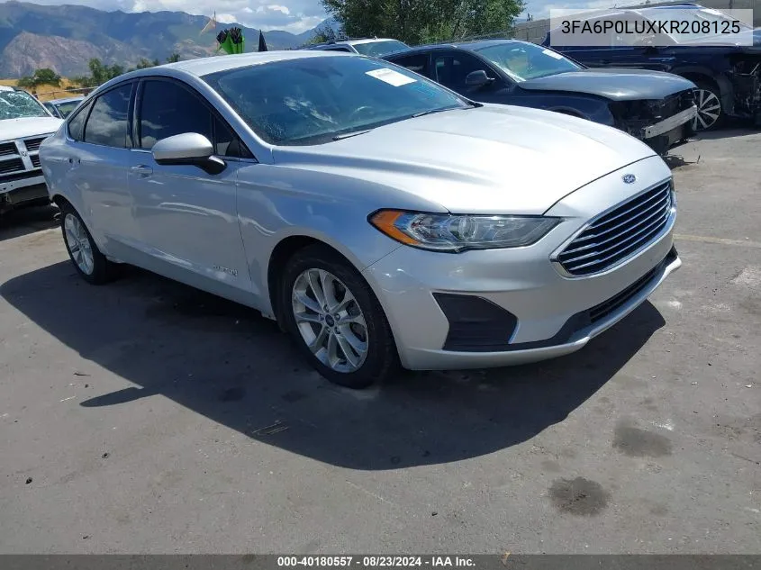 2019 Ford Fusion Hybrid Se VIN: 3FA6P0LUXKR208125 Lot: 40180557