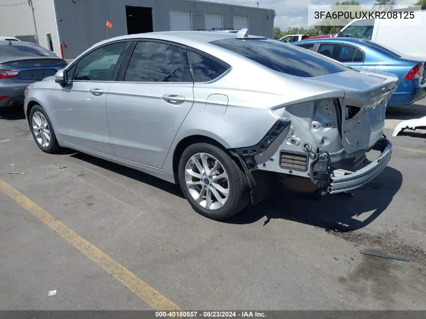 2019 Ford Fusion Hybrid Se VIN: 3FA6P0LUXKR208125 Lot: 40180557