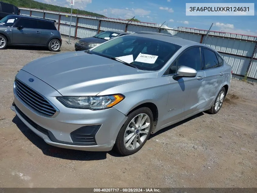 2019 Ford Fusion Hybrid Se VIN: 3FA6P0LUXKR124631 Lot: 40207717