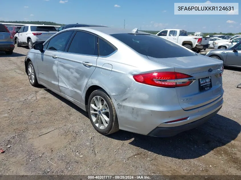 2019 Ford Fusion Hybrid Se VIN: 3FA6P0LUXKR124631 Lot: 40207717