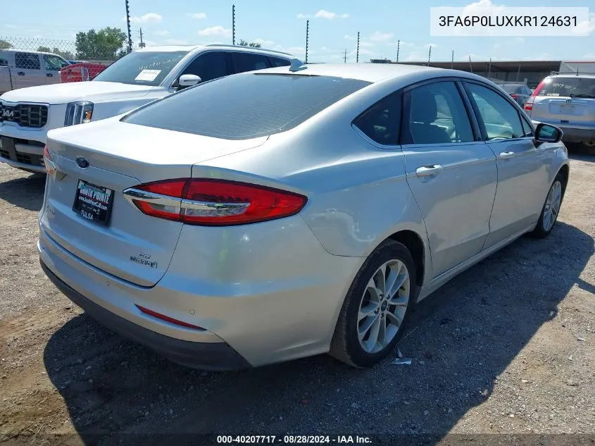 2019 Ford Fusion Hybrid Se VIN: 3FA6P0LUXKR124631 Lot: 40207717