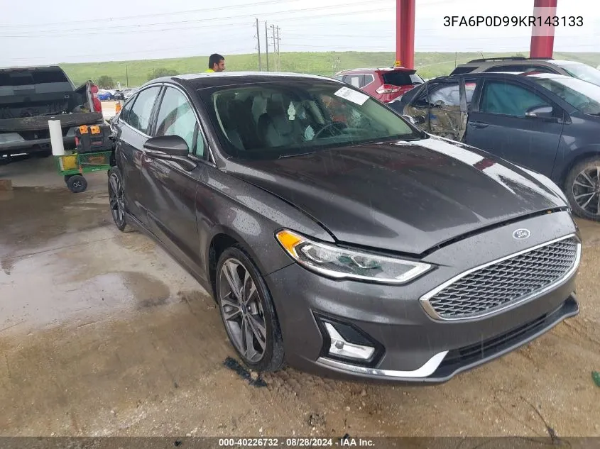 2019 Ford Fusion Titanium VIN: 3FA6P0D99KR143133 Lot: 40226732