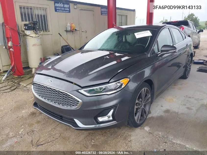 2019 Ford Fusion Titanium VIN: 3FA6P0D99KR143133 Lot: 40226732