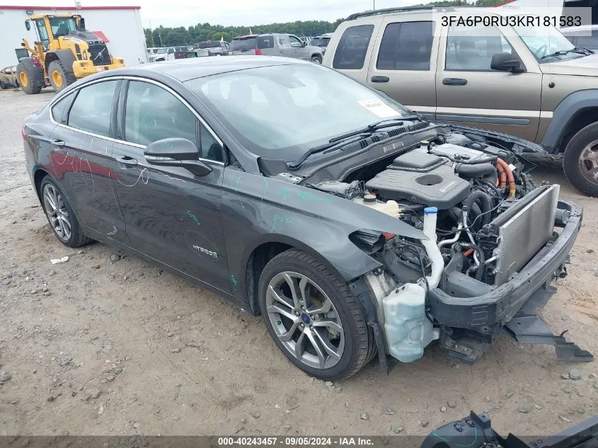 3FA6P0RU3KR181583 2019 Ford Fusion Hybrid Titanium