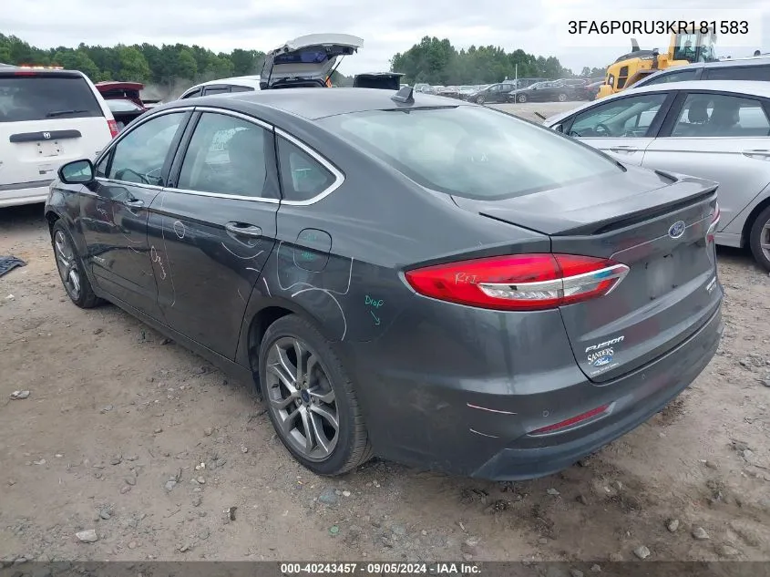 3FA6P0RU3KR181583 2019 Ford Fusion Hybrid Titanium