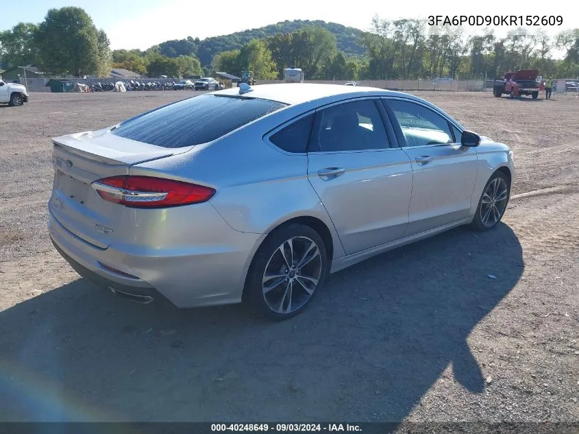 2019 Ford Fusion Titanium VIN: 3FA6P0D90KR152609 Lot: 40248649