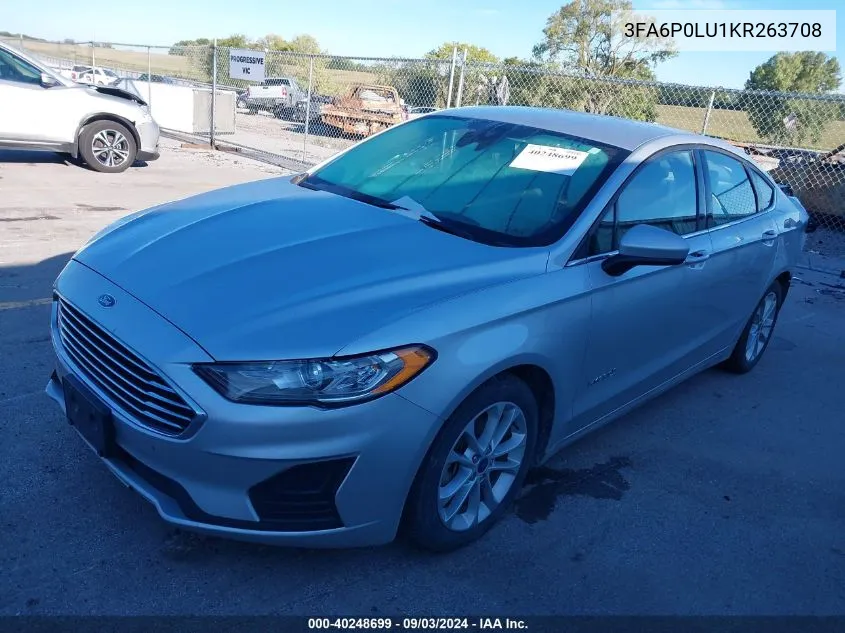 3FA6P0LU1KR263708 2019 Ford Fusion Hybrid Se