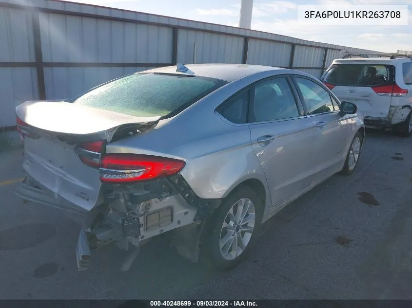 2019 Ford Fusion Hybrid Se VIN: 3FA6P0LU1KR263708 Lot: 40248699