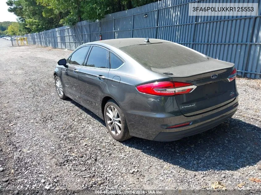 3FA6P0LUXKR125553 2019 Ford Fusion Hybrid Se