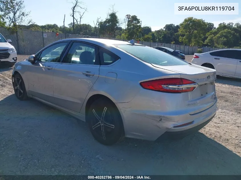 3FA6P0LU8KR119704 2019 Ford Fusion Se