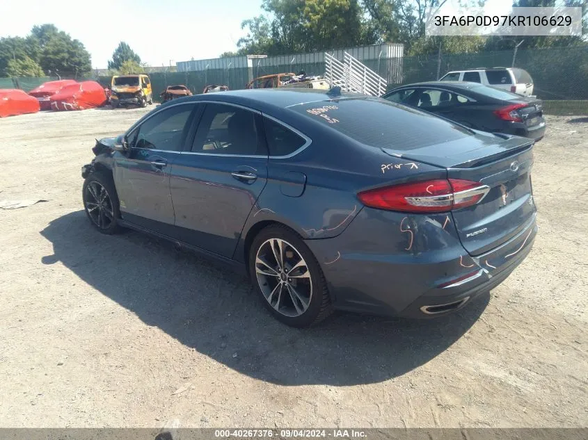 3FA6P0D97KR106629 2019 Ford Fusion Titanium