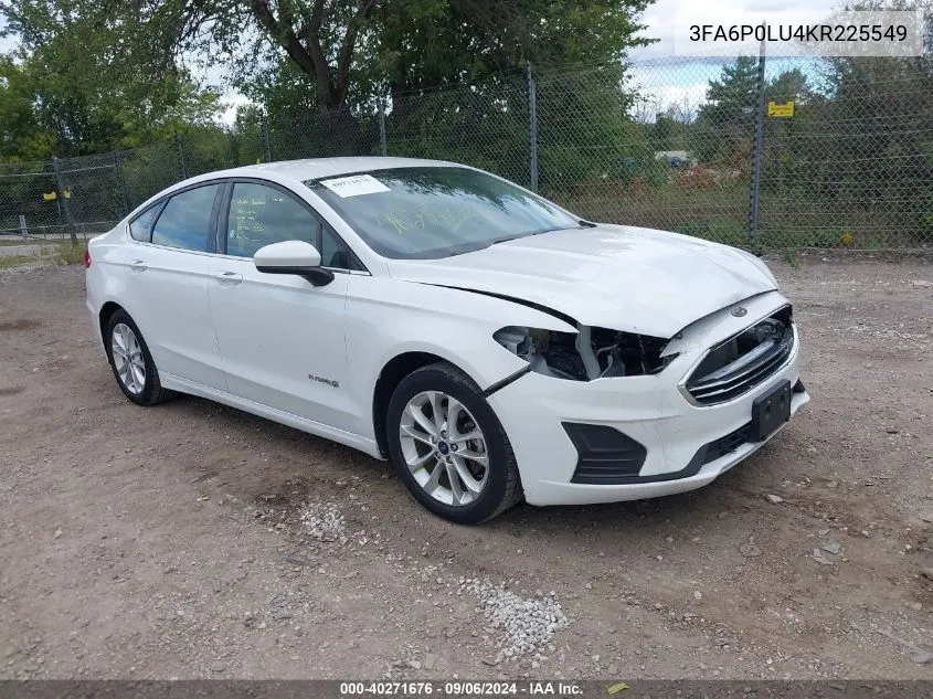 2019 Ford Fusion Hybrid Se VIN: 3FA6P0LU4KR225549 Lot: 40271676