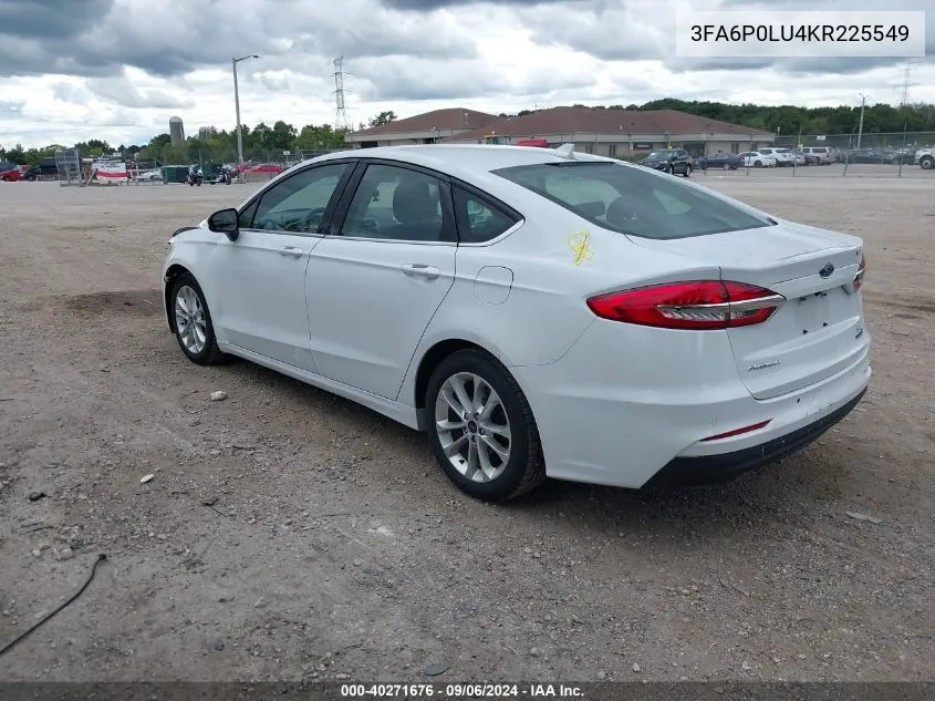 3FA6P0LU4KR225549 2019 Ford Fusion Hybrid Se