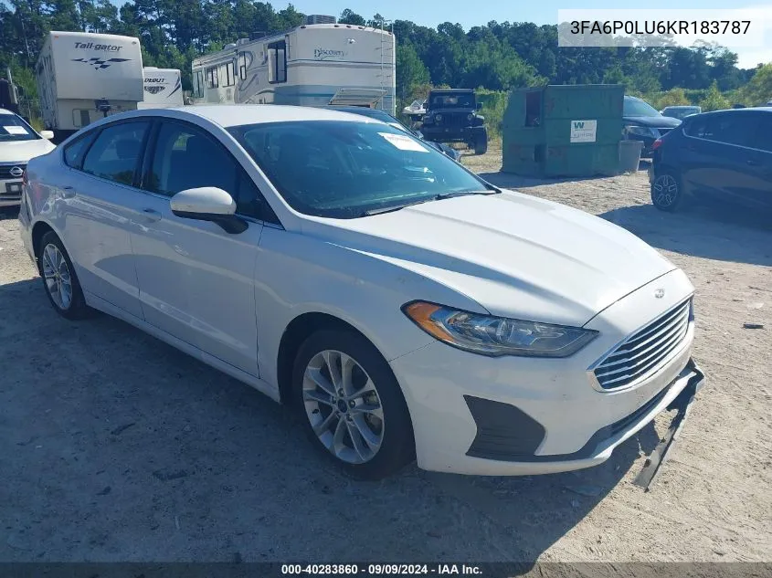 3FA6P0LU6KR183787 2019 Ford Fusion Hybrid Se