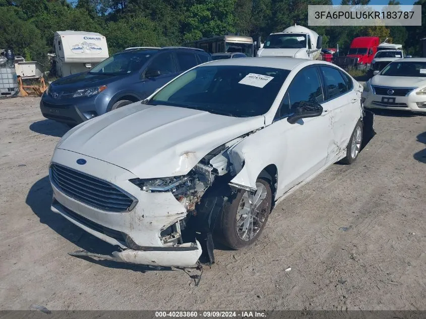 3FA6P0LU6KR183787 2019 Ford Fusion Hybrid Se