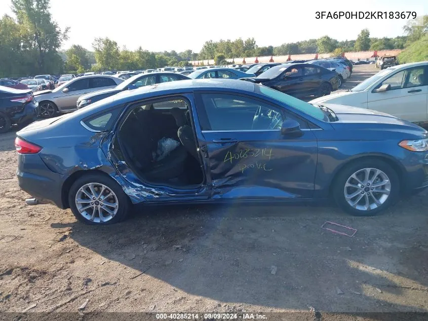 3FA6P0HD2KR183679 2019 Ford Fusion Se