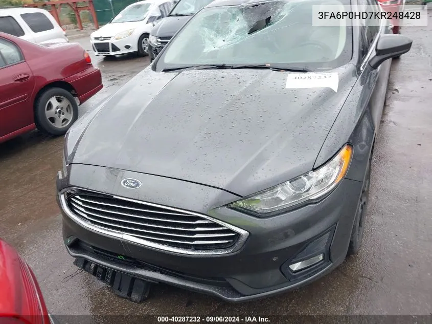 3FA6P0HD7KR248428 2019 Ford Fusion Se