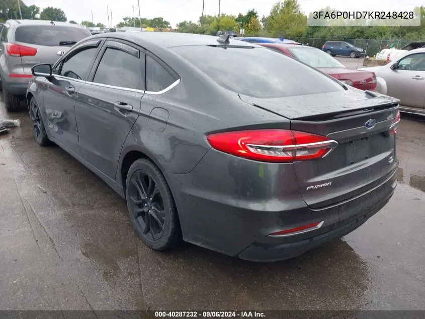 3FA6P0HD7KR248428 2019 Ford Fusion Se