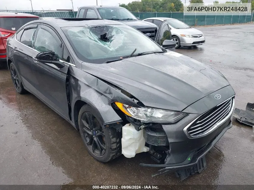 3FA6P0HD7KR248428 2019 Ford Fusion Se