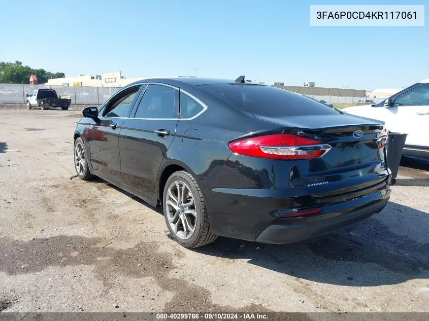 3FA6P0CD4KR117061 2019 Ford Fusion Sel